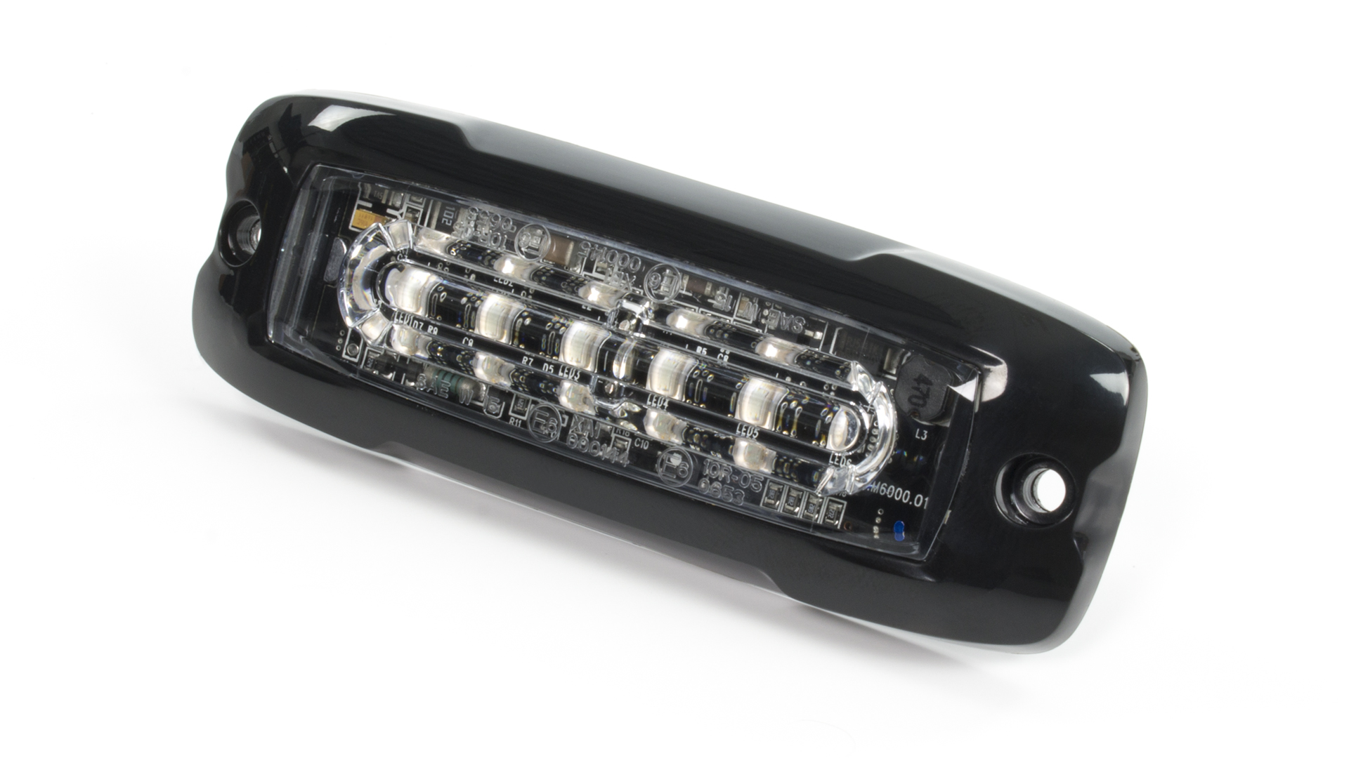 XT6 Warning Lighthead (Black Bezel) - White