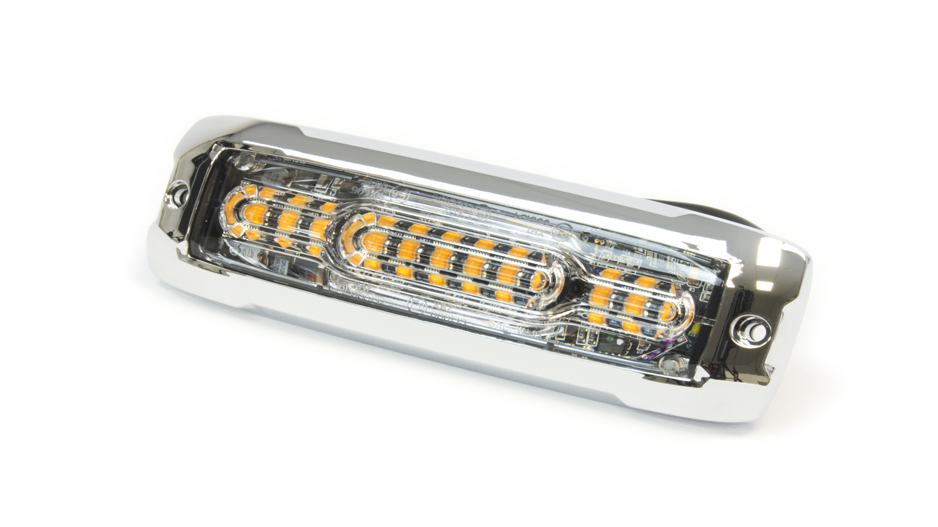 XT12 Warning Lighthead DC (Surface) - Amber/White (Chrome Bezel)